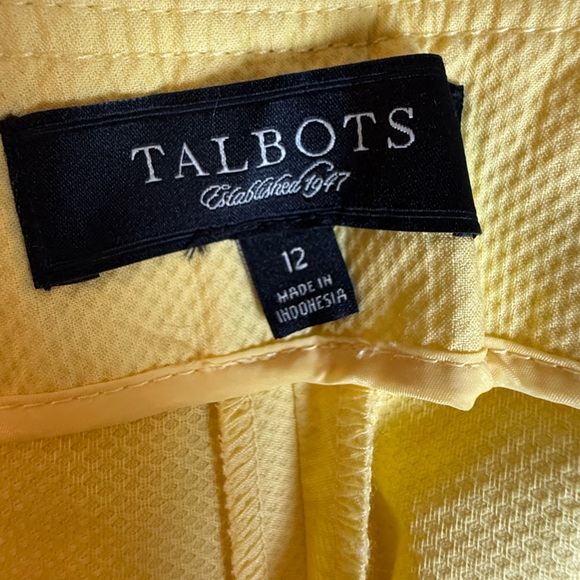 Talbots Side Zip Ankle‎ Yellow Pants Women’s size 12. Lightweight Cotton Blend. - Picture 4 of 13